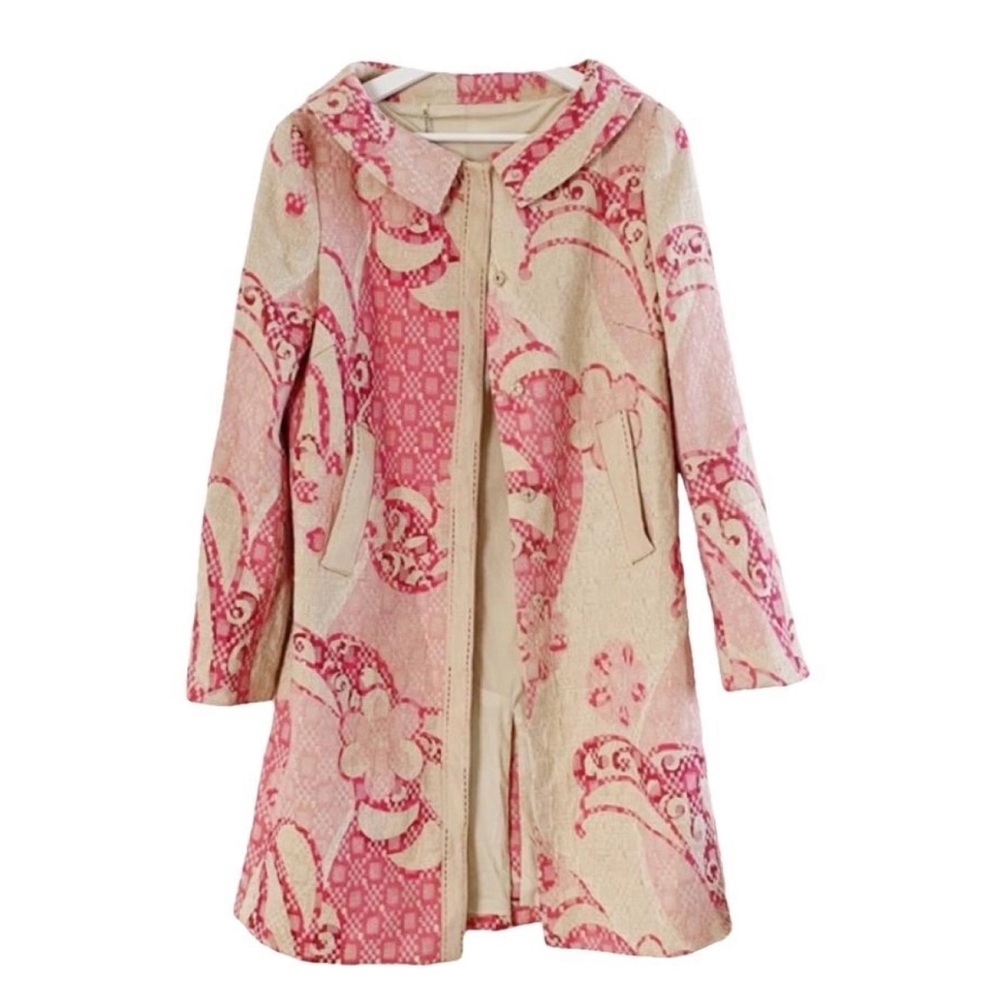 Elie Tahari size 4 pink long pea coat